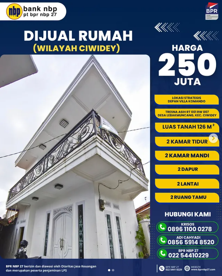 Dijual Rumah Strategis di Wilayah Ciwidey – Harga Terjangkau Rp250 Juta